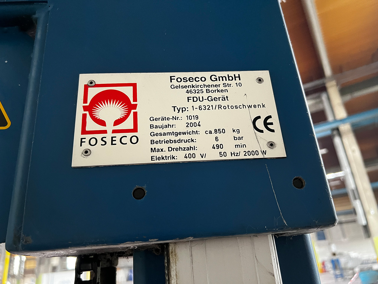 Foseco Rotostativ 1-6321 unité de dégazage ZU2237, utilisé